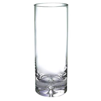 HomeRoots 10.5 Mouth Blown Crystal European Made Cylinder Vase - 3