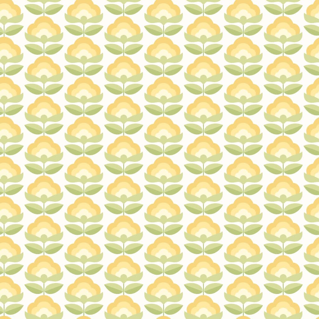 Hoopla Walls Retro Flower Sunshine Peel and Stick Wallpaper - N/A