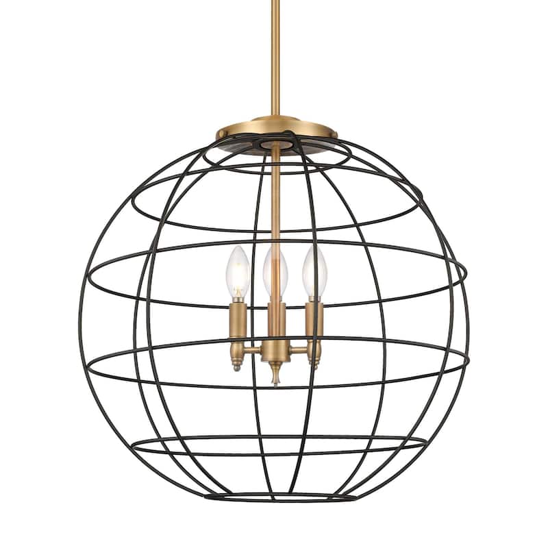 Innovations Lighting 221-3S-25-22 Lake Placid Pendant Lake Placid 3 - Brushed Brass / Matte Black