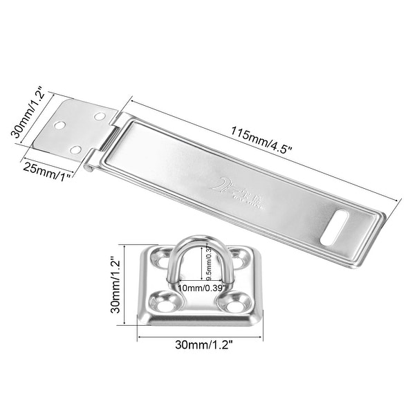Details about   Door Hasp Latch Lock 5 Inch 304 Stainless Steel Safety Packlock Clasp 