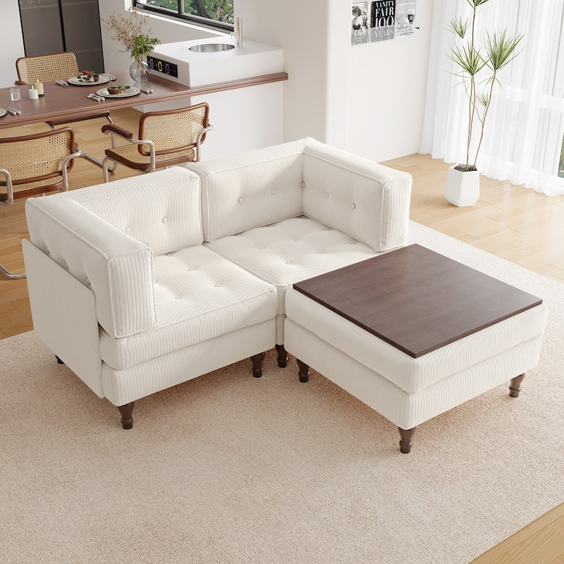 Madison Oversized Upholstered Corduroy Modular Sectional Sofa