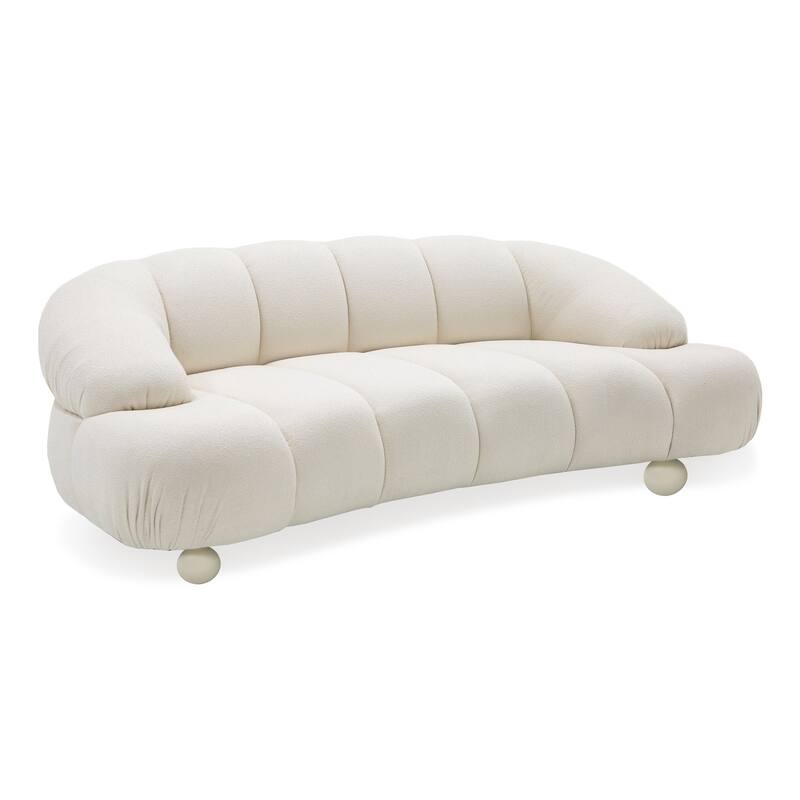 Divani Casa Duran Contemporary White Fabric Loveseat Sofa
