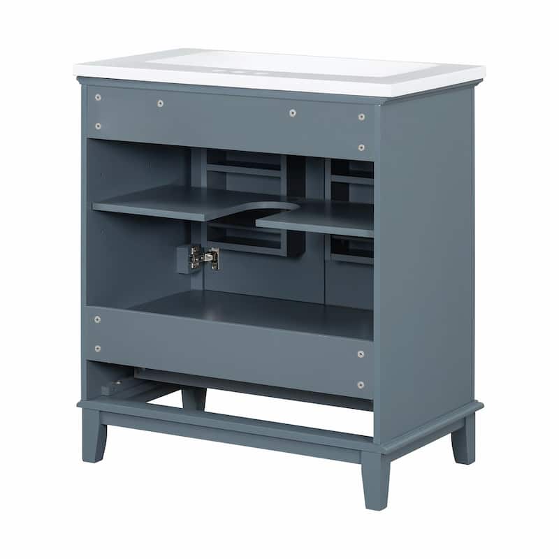 30" Bathroom Vanity Base Cabinet with Doors and Drawer