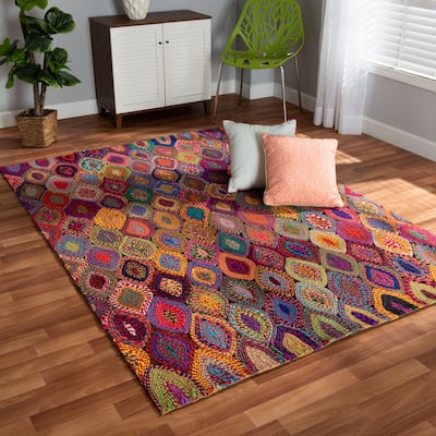 Addis Modern and Contemporary Handwoven Fabric Area Rug - 5' x 8'/Surplus