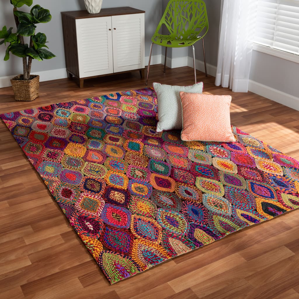 Addis Modern and Contemporary Handwoven Fabric Area Rug - 5' x 8'/Surplus