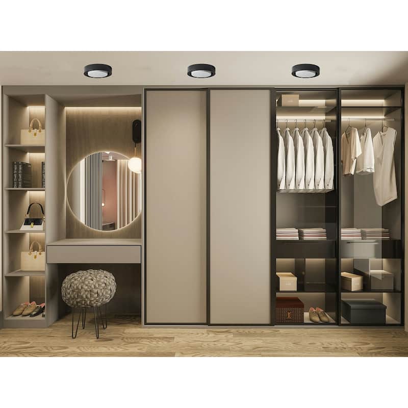 13 Inch flush light black ceiling lamp fixture glass, metal lights ceiling light - N/A