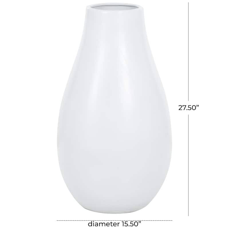 Ceramic Minimalistic Floor Decorative Vase - Black or White - Roche River Decor