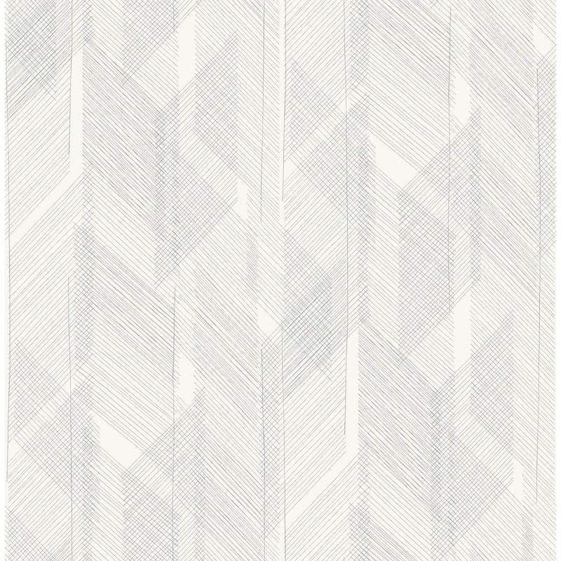 A-Street Prints Bryant Silver Crosshatch Wallpaper