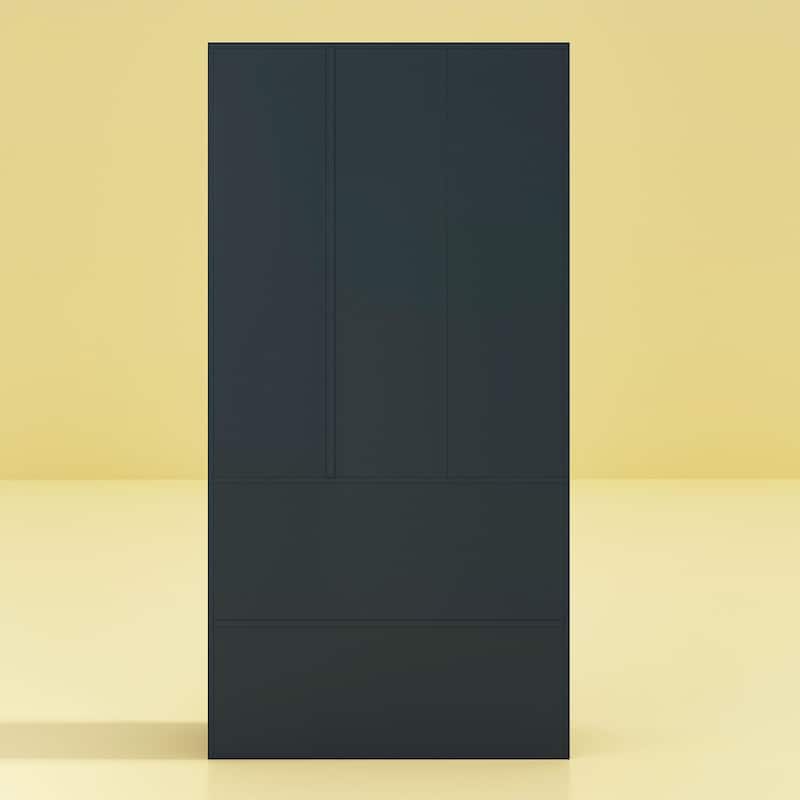Wardrobe Closet Armoire wi/Mirror & Scalable Hanging Rod Space Saving
