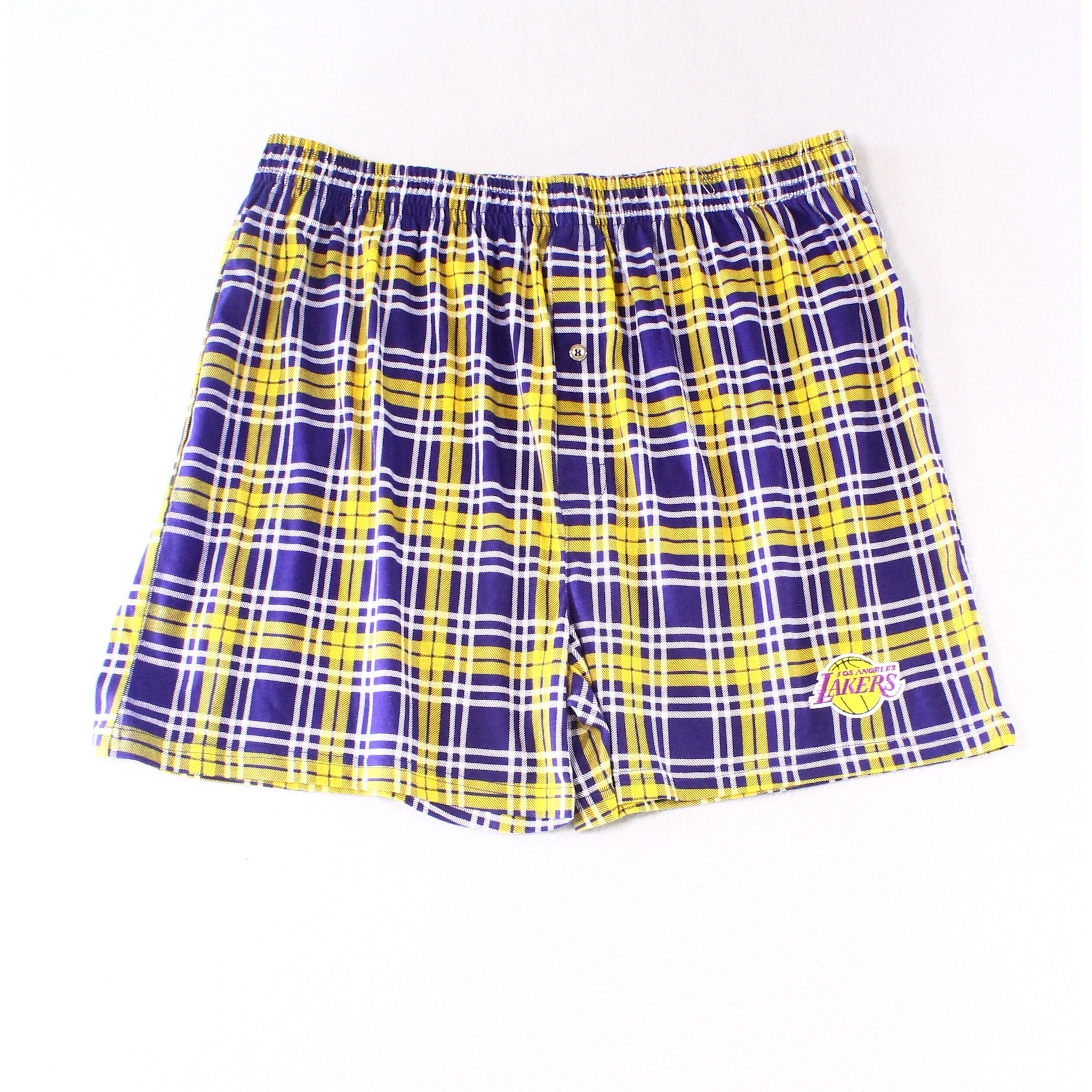 Shop Concepts Mens Purple Yellow Size Large L Boxer Plaid Lakers Underwear Overstock 28672816