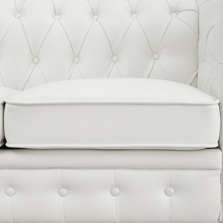 Everett Chesterfield Love Seat & Sofa - Rolled Arms, Tufted Cushions, 2- and 3-Seater Sectional Couch for Small Spaces