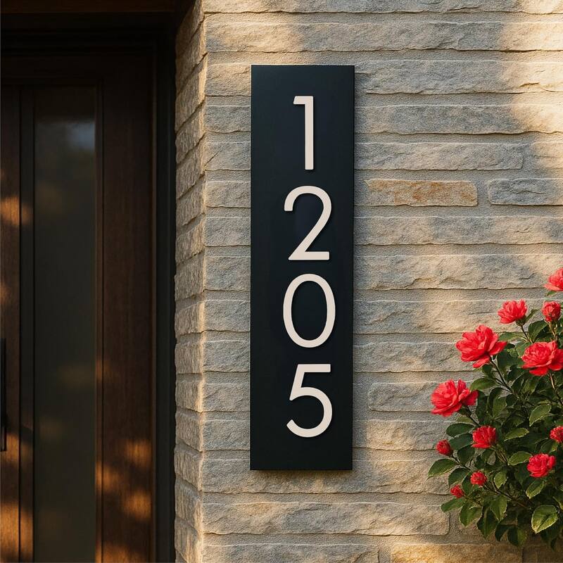 Mega Handles Modern Metal House Numbers | Heavy Duty Outdoor Address Digits | Easy to Install, Floating or Flush Mount Design