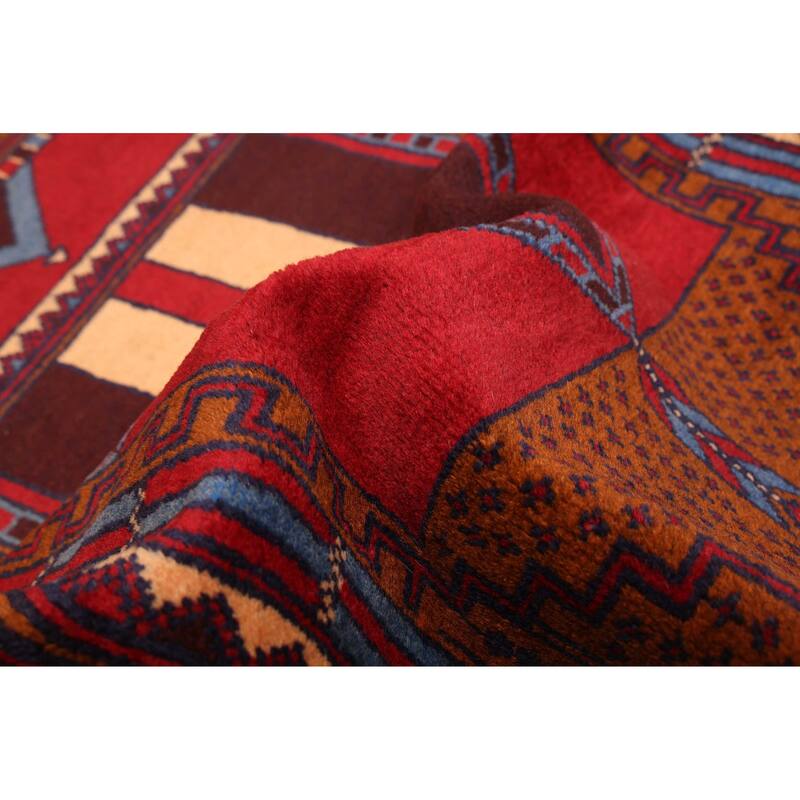 ECARPETGALLERY Hand-knotted Teimani Red Wool Rug - 3'5 x 6'6