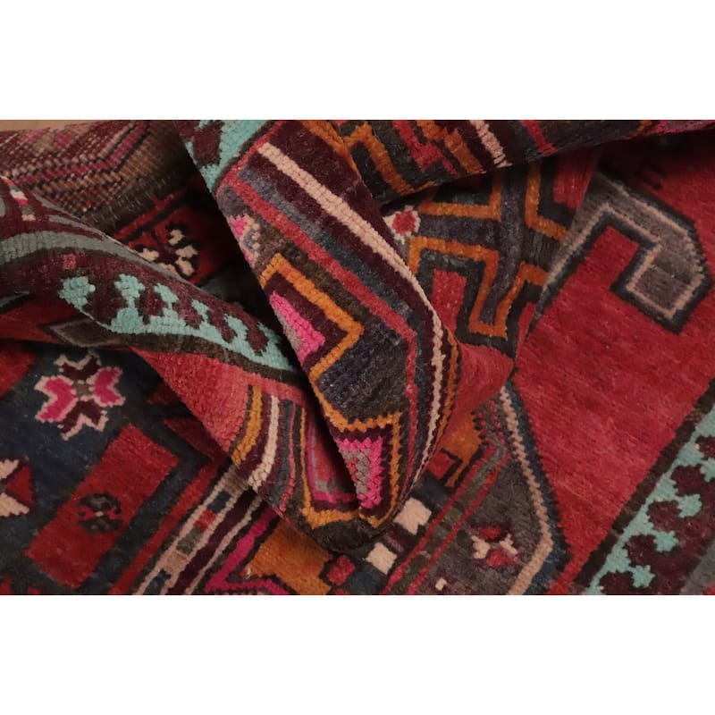 Hand Knotted Oriental 100% Wool Carpet Traditional Tribal Red Ardebil Runner Rug - 10' 4'' X 3' 5''