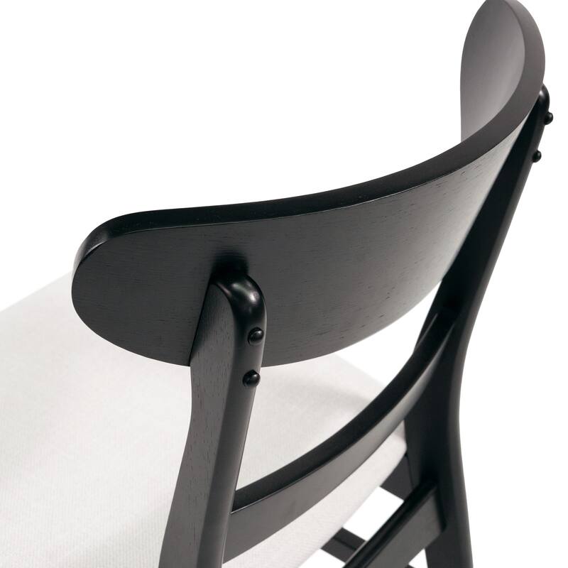 Modern Set of 2 Dining Chairs with Backrest Upholstered Seat, Rubberwood Legs, for Dining Room Living Room and Bedroom