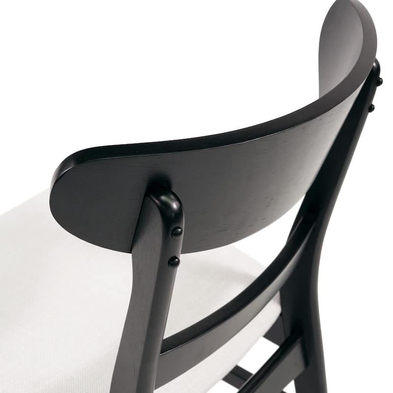 Roomfitters Mid-Century Modern Dining Chairs with Solid Wood Frame and Upholstered Seat, Set of 2