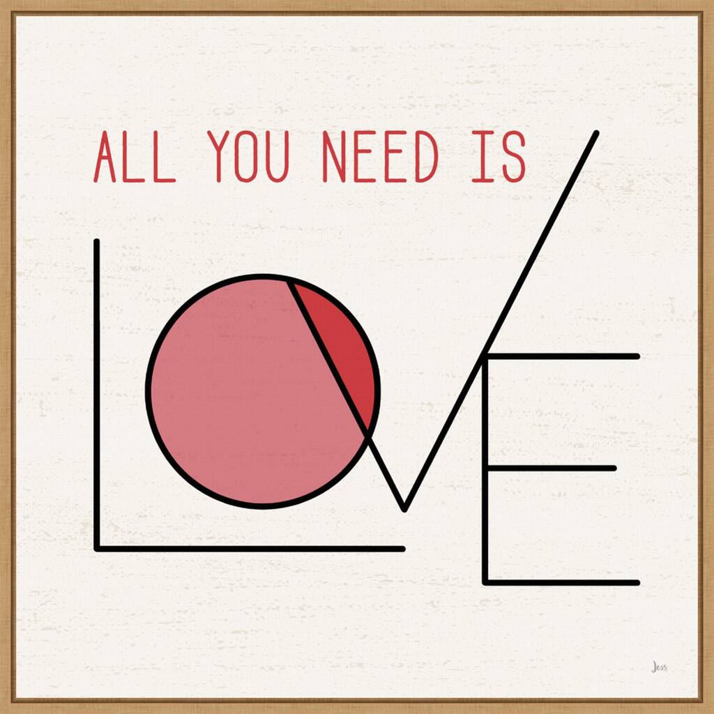 Love Letters I by Jess Aiken Framed Canvas Art - 22 x 22-inch