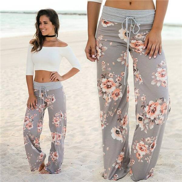 Shop Comfy Drawstring High Waist Yoga Lounge Palazzo Pants