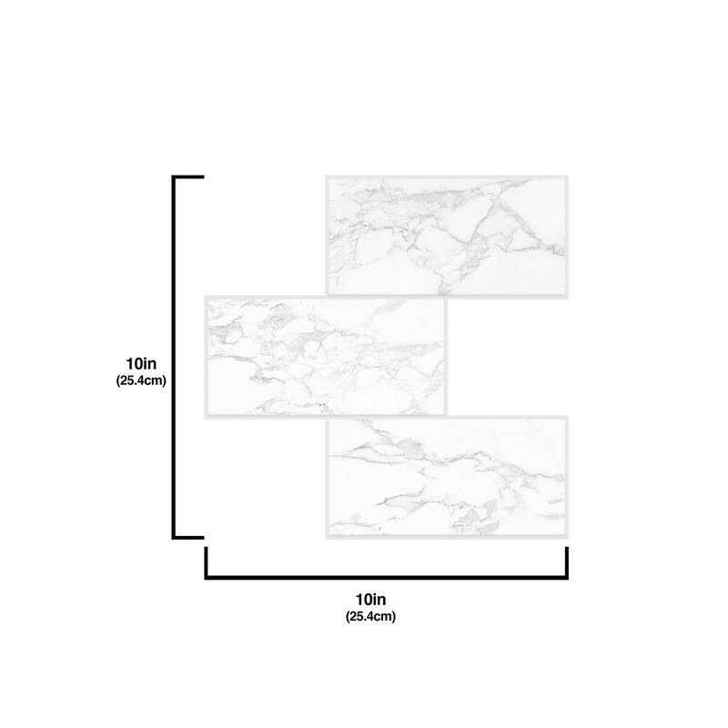 Marble White Peel and Stick Backsplash Tiles