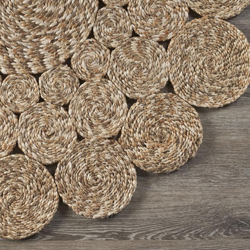 Sevita Organic Jute Spiral Area Rug, Bleach and Natural