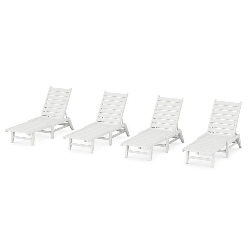 POLYWOOD Canyon 4 Pack Chaise Set - White