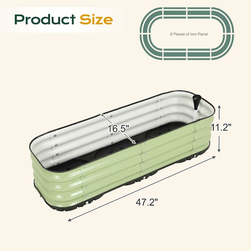 Aoodor Galvanized Self-Watering Planter Box