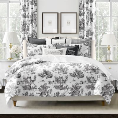 6ix Tailors Jardin Du Jouy Toile Ebony 8 Piece Coverlet Designer Set