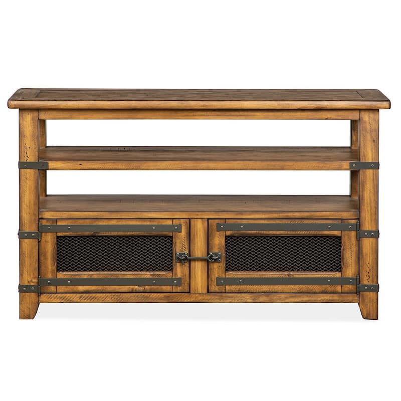 Magnussen Home Chesterfield Farmhouse Timber Rectangular Sofa Table - 50''W x 17''D x 29''H