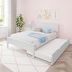 preview thumbnail 1 of 28, Max and Lily Full-Size Bed with Panel Headboard and Trundle White