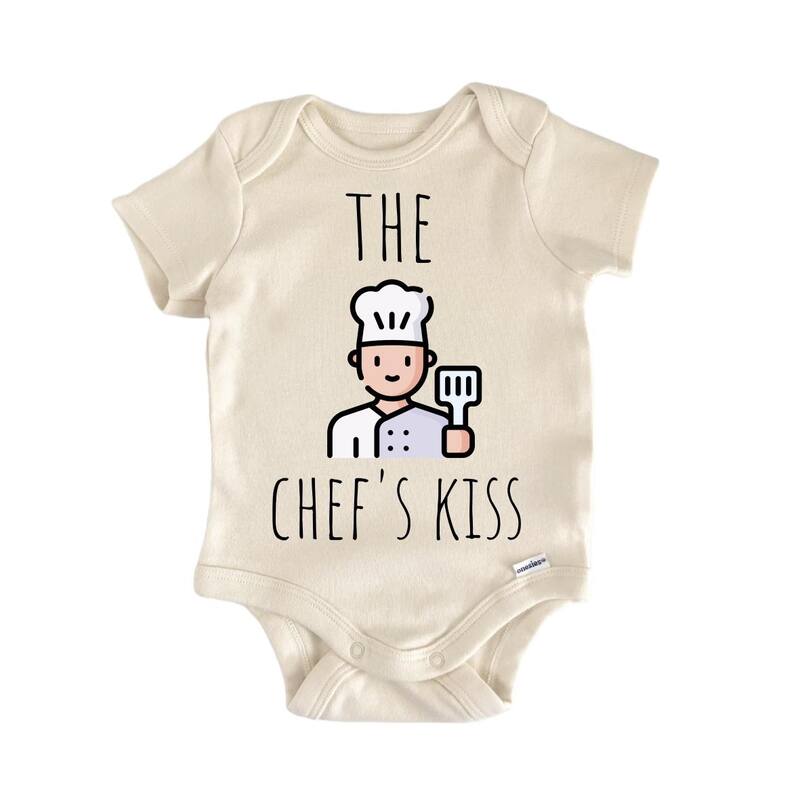 Chef Cooking Kiss - Baby Bodysuit - Blue - 0-3M
