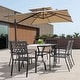 preview thumbnail 3 of 26, Outdoor Dining Set, Iron Finish, Black with Gold Speckles