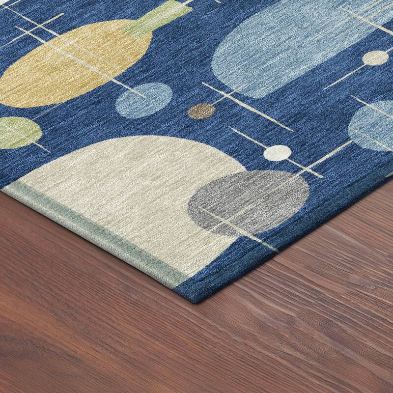 Machine Washable Indoor/ Outdoor Contemporary Fun Chantille Rug