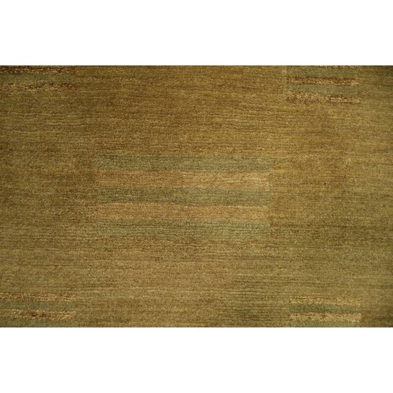 Hand Knotted Oriental 100% Wool Carpet Modern Abstract Beige & Ivories Nepalese Area Rug - 5' 0'' X 3' 0''
