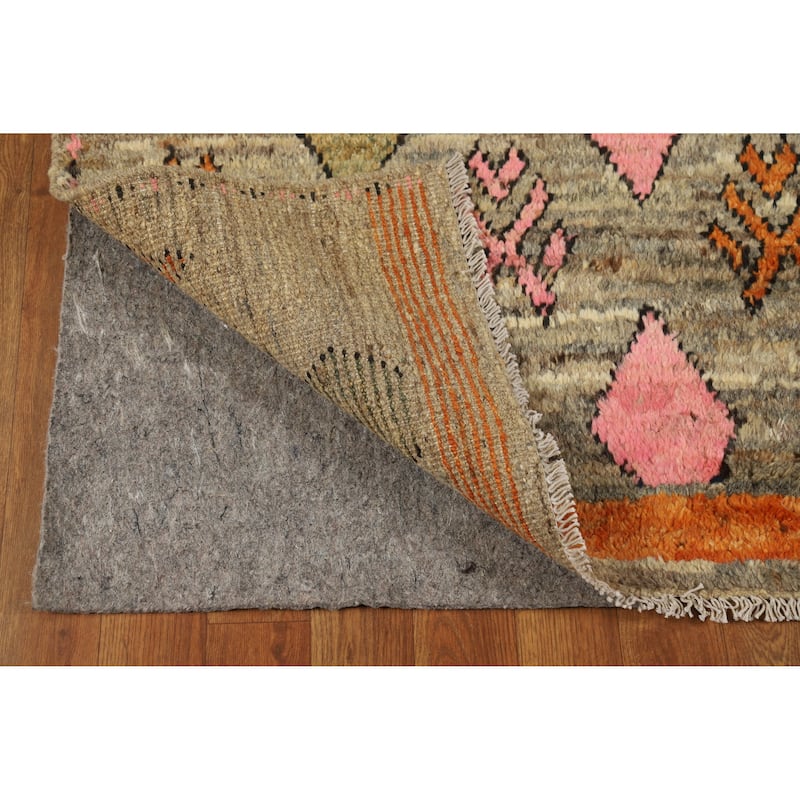 Square Geometric Moroccan Oriental Area Rug Handmade Wool Carpet - 5'9" x 6'4"