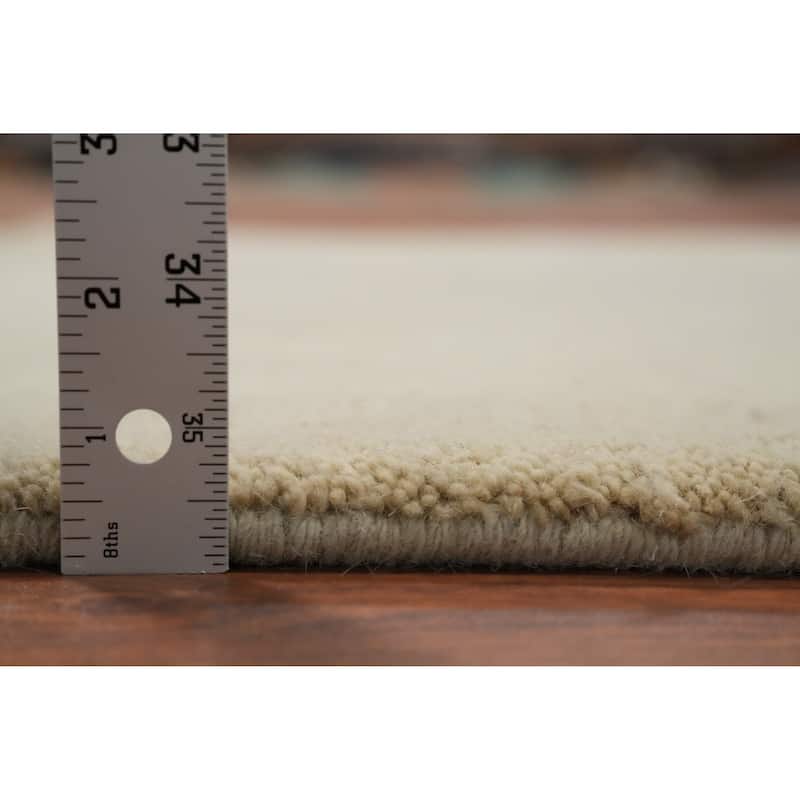 Hand Knotted Oriental 100% Wool Carpet Modern Solid Beige & Ivories Gabbeh Area Rug - 6' 1'' X 4' 0''