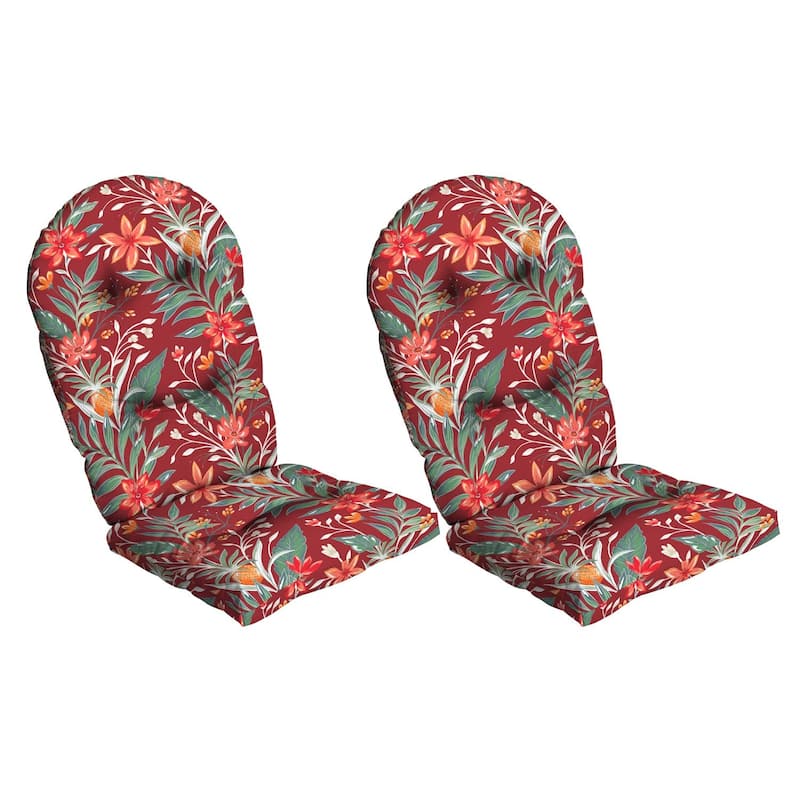 ARDEN earthFIBER Rocking Chair Cushion, Set of 2 - 21.5 x 48 - Luau Red Tropical Floral