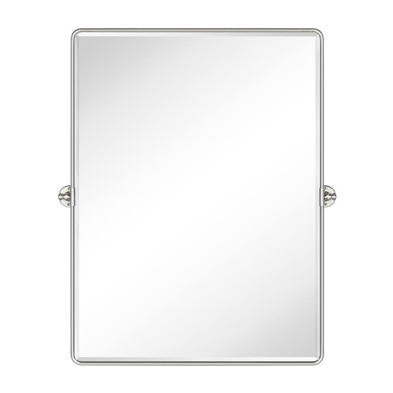 Woodvale Rectangle Metal Wall Mirrors - 40" x 30" - Brushed Nickel