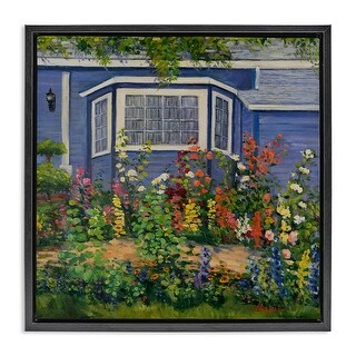 Stupell Country Cottage Lovely Garden Framed Floater Canvas Wall Art ...