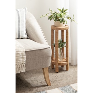 Kate and Laurel Rafina Rattan Drink Table - 9x9x22