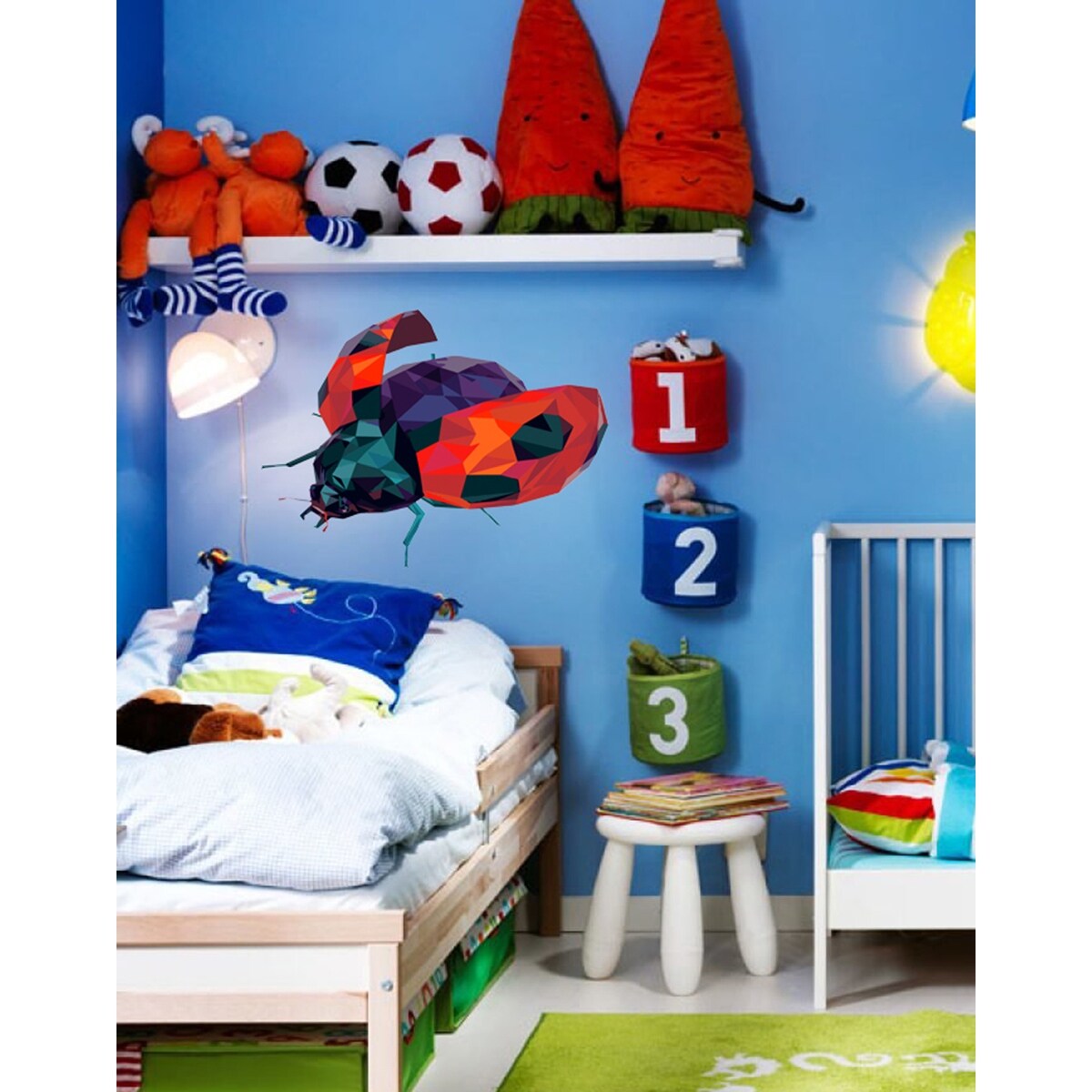 Lady Bug Polygonal Wall Decal-image