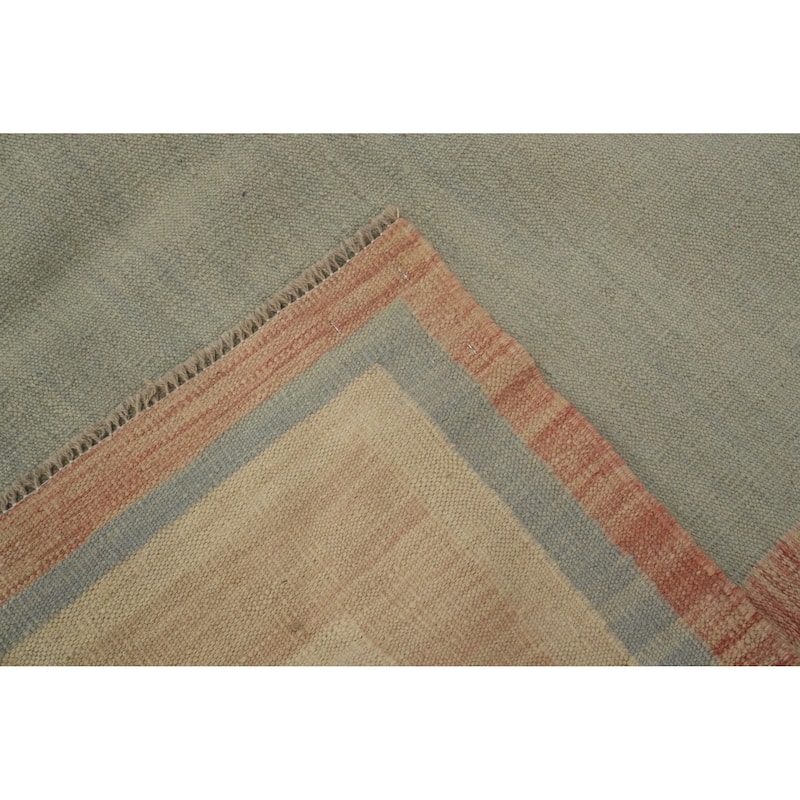 Hand Woven Oriental 100% Wool Carpet Southwestern Tribal Beige & Ivories Kilim Area Rug - 13' 0'' X 10' 0''