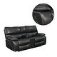preview thumbnail 9 of 8, Faux Leather Padded Loveseat with Console