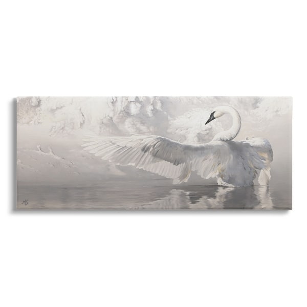 Stupell Swan Wingspan on Pond Canvas Wall Art Design by Mark Kelso On