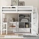 preview thumbnail 1 of 22, Wood Storage Loft Bed with L-Shaped Desk and 4 Drawers, Full Size Kids Bed Frame with Cabinet & Storage Staircase for Bedroom White - Full