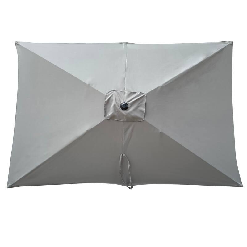 6x9ft Patio Umbrella Outdoor Waterproof Umbrella with Crank and Push Button Tilt without flap for Garden Backyard Pool Market