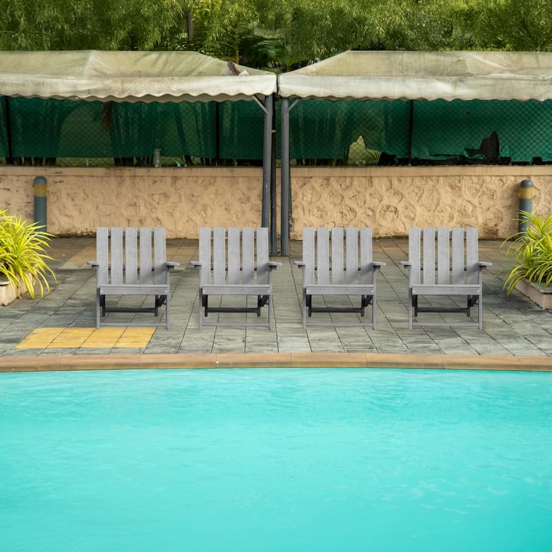 Amalfi Fully Assembled All-Weather HDPE Outdoor Folding Modern Adirondack Chair