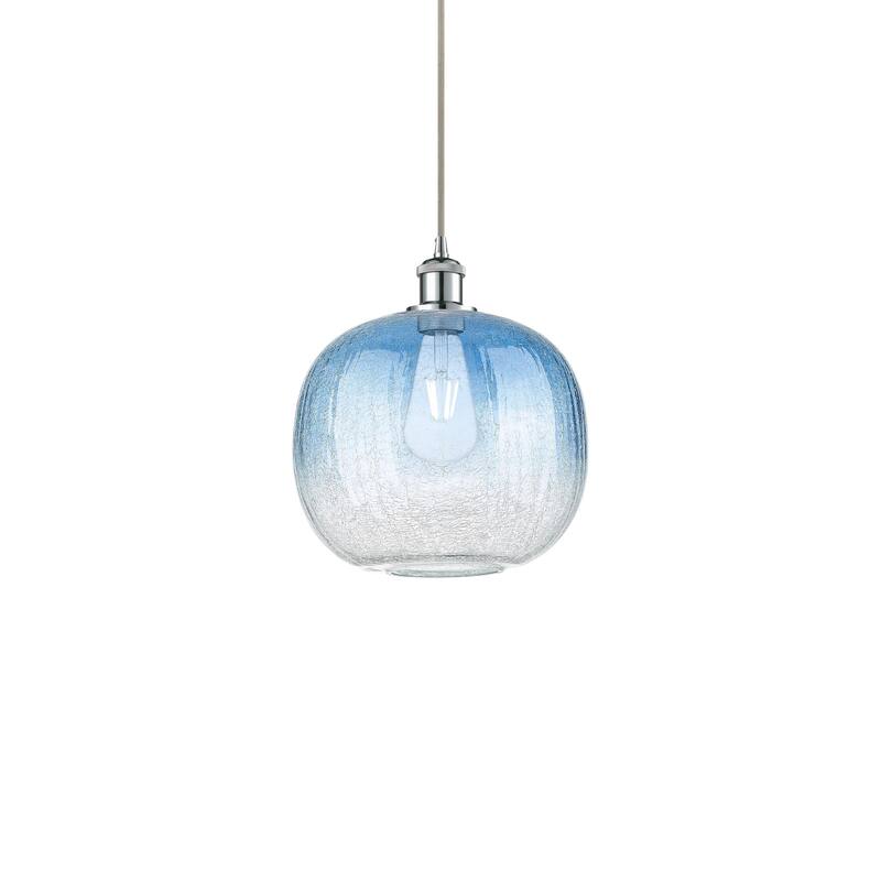 Innovations Lighting 516-1P-12-11 Brookhaven Sphere Pendant Brookhaven - Polished Chrome / Sapphire Blue