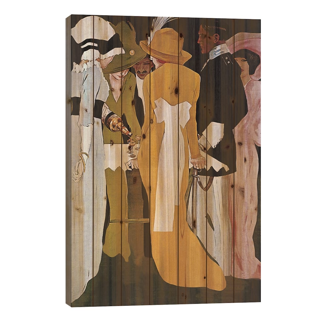 Cordial Campari Liquer Vintage Poster Print On Wood by Marcello Dudovich - Multi-Color