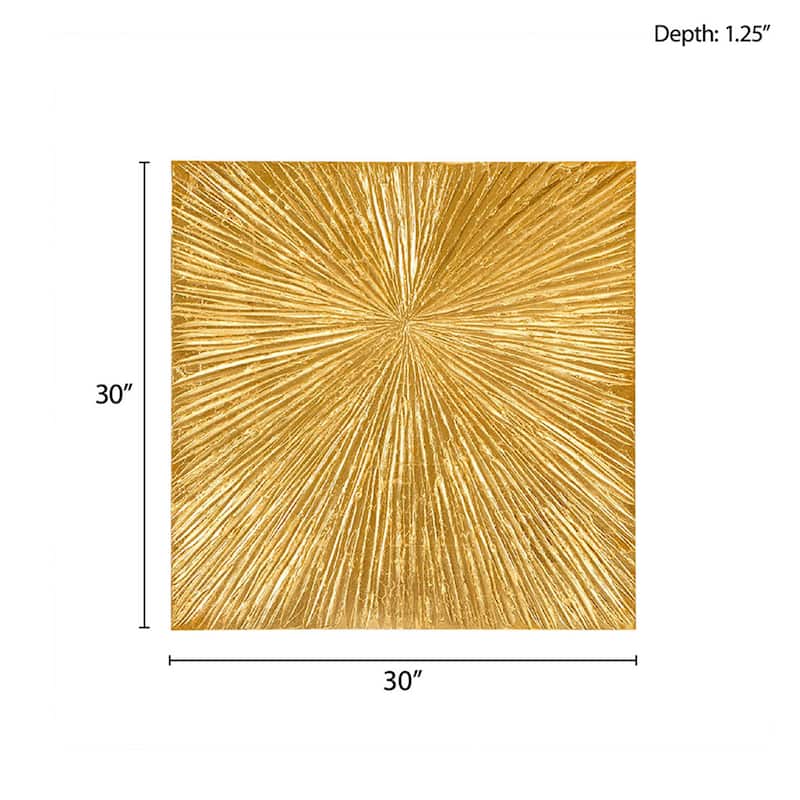 Madison Park Signature Sunburst Hand Painted Dimensional Resin Wall Art - Gold
