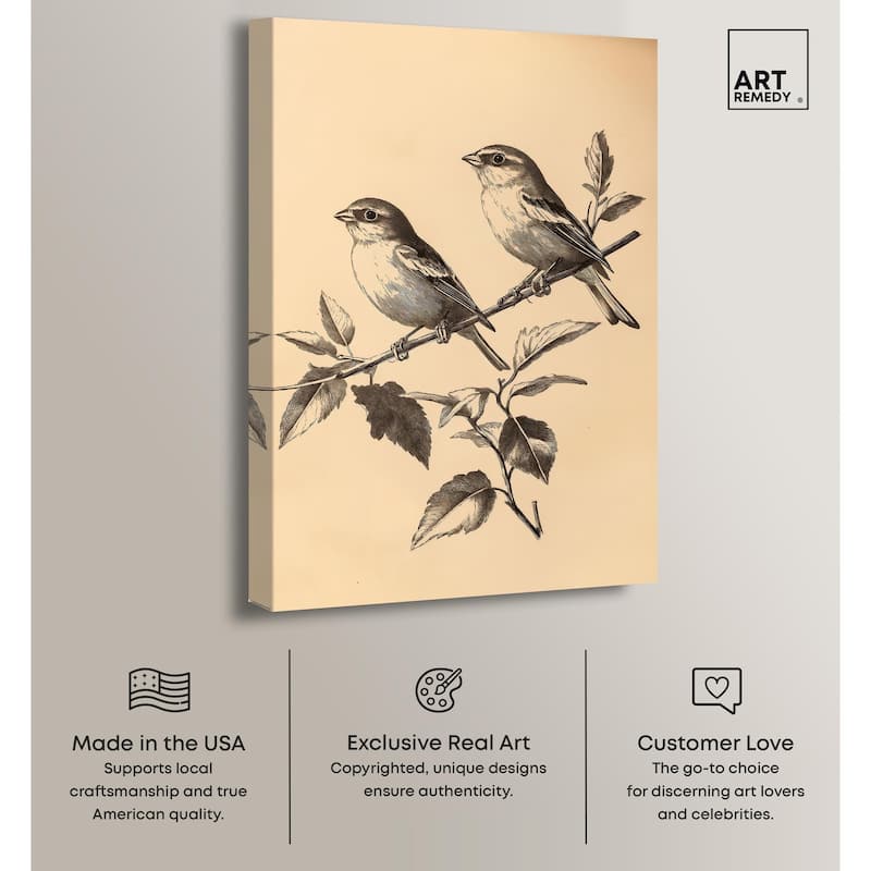 Pair of Finches I Canvas by Art Remedy, Gallery Wrapped